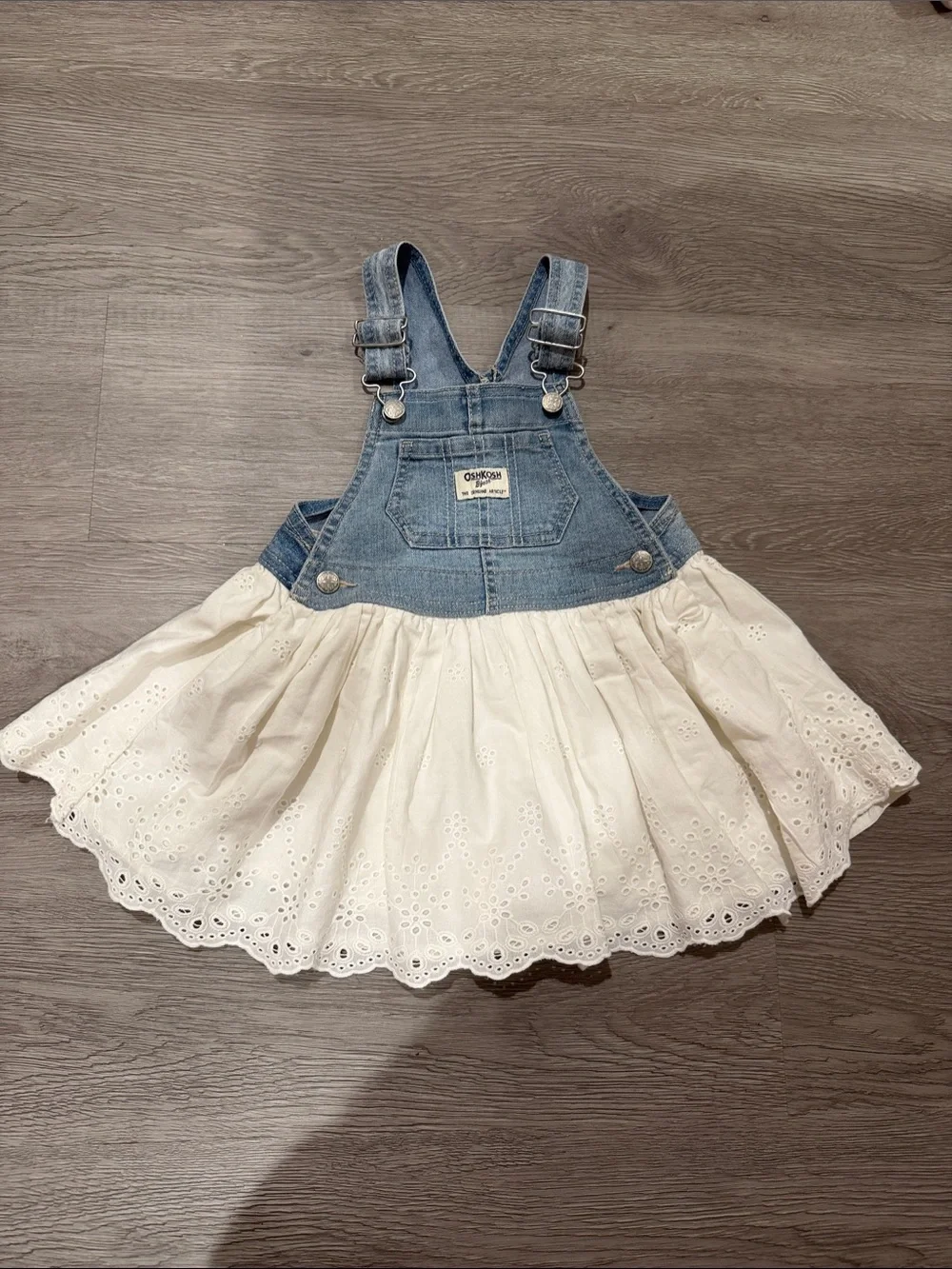 OshKosh B'gosh Baby Girl Denim Eyelet Jumper Dress